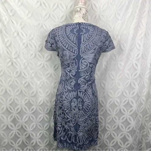 JS Collections SOUTACHE Ribbon Lace Mesh Stretch Sheath Dress Size 10