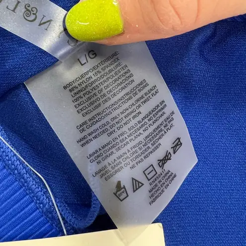 Val Ribbed Swim Top L Blue Size L