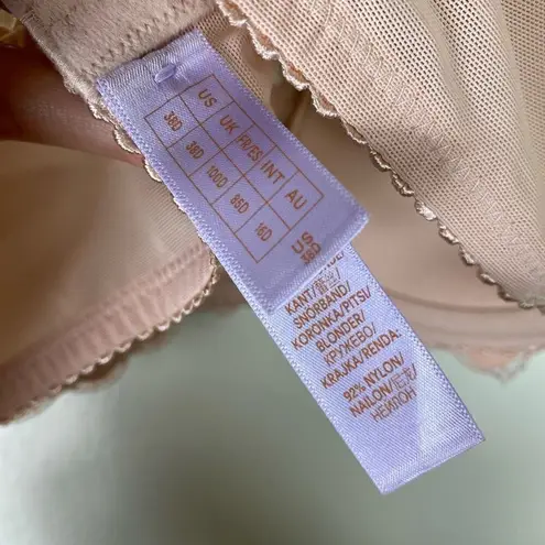 38D Savage X Fenty Champagne Nude Swiss Dot Lace Padded Underwire Bra Tan Size undefined