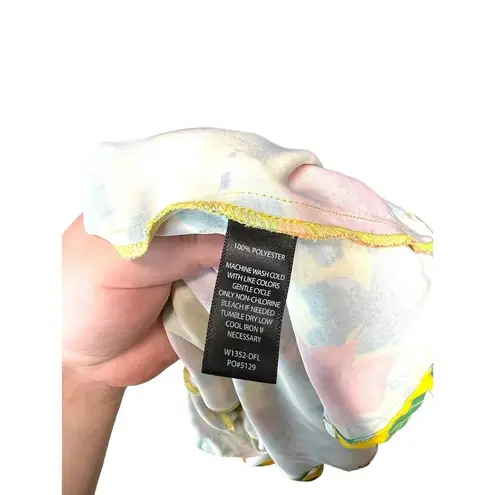 Betabrand Perfect Blouse Wrap Top in Dragonfly Floral Print Yellow Size Medium