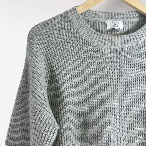 Six Crisp Days Anthropologie Split Hem Knit Wool Luxury Gray Women's Sweater XS