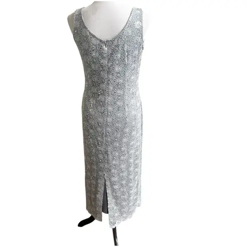 R & M Richards Vintage Sequin Maxi Dress Silver Size 8 Fairy Godmother Y2K 90’s