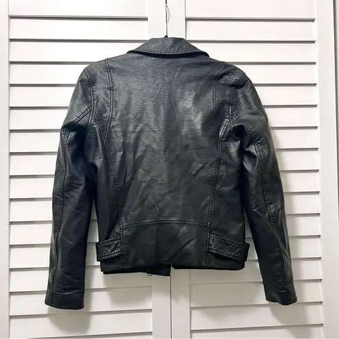 Amuse Society Black Vegan Leather Jacket - Moto Jacket Size Small