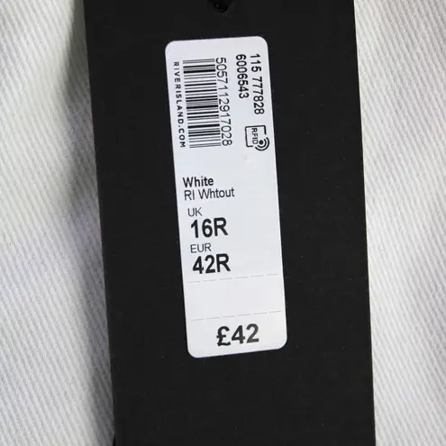 River Island Womens US12 Luxe Collection Jeans White Straight Leg Button Fly - Image 10