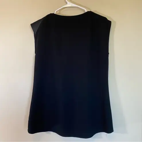 H by Halston Halston‎ sleeveless blouse silk design women’s black medium