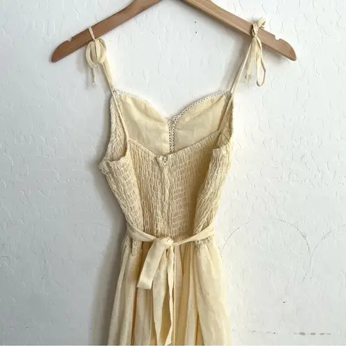 Vintage Boho Fairytale Prairie Ruffle Lace Sweetheart Neckline Maxi Dress