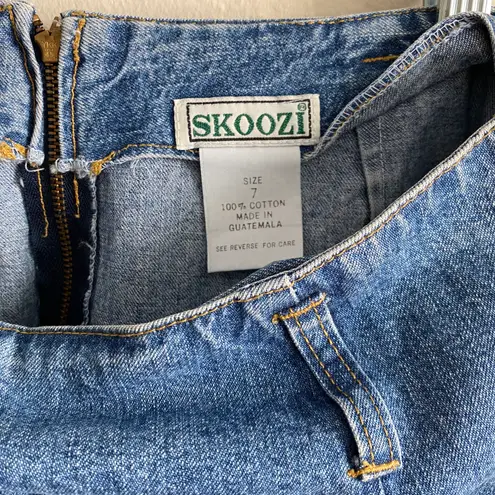 Vintage Skoozi denim mini skirt Blue