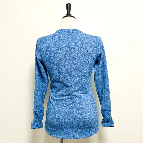 Outdoor Research Blue White Space Dye Melody Long Sleeve Zip V Neck Top Medium