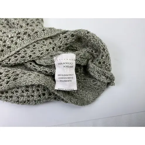 Final Touch Women's Sweater Small Metallic Open Knit Tunic Top Silver Gray - Image 4