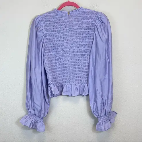 Endless Rose  Balloon Sleeve Smocked Blouse - Purple Size S