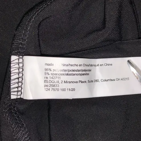 Eloquii black midi dress side ruched size 22 NWT