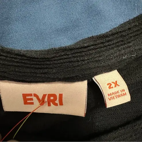 EVRI Black Relaxed Ruffled Short Sleeve T