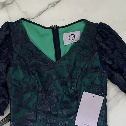 JS Collections JS Collection Celeste Knee length Navy kelly green lace dress Sz 4 Cocktail Lady