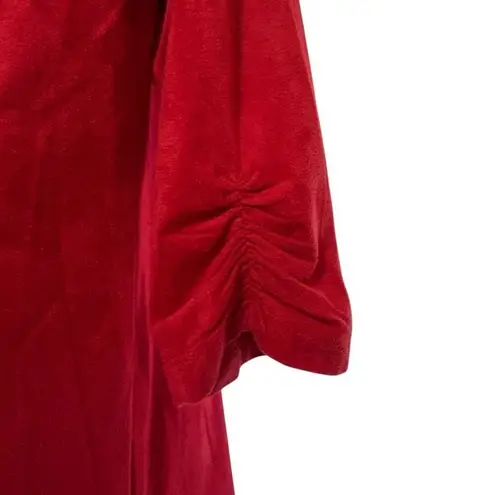 kim rogers Petites Red Faux Suede Open Front Cropped Jacket Small Petite Office