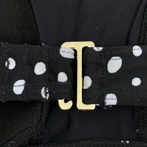 Summersalt Ruffle Oasis Black Polka Dot Bikini 2 Piece Swimsuit High Rise Size 4