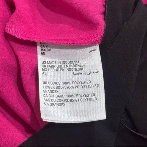 Bar III NEW  Pink and Black Long Sleeve Collared Bodysuit Party Career Chic S