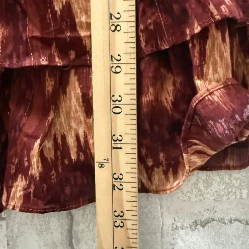 Revolve House of Harlow The Neck Ruffle Mini Dress Long Sleeve Rust Copper Sz M Size M