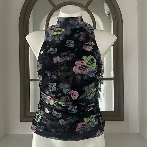 Cinq à Sept  Midnight Bloom Floral Print Sleeveless Shirt, Size XS New w/Tag $195