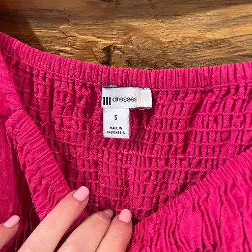 Bar III Womens Pink Smocked Textured Lined Elastic Cuffs Pouf Sleeve Square Neck