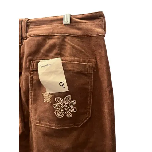 Anthropologie Pilcro NWT Velvet Beaded Wanderer Pants Size 29 Copper Bronze $158 Brown