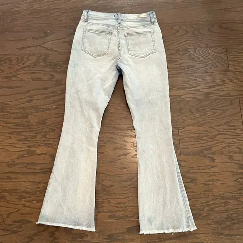 Dear John  High Rise Light Wash Flare Frayed Front Seam Jeans Size 25