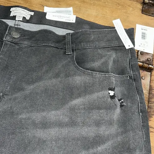 Westbound Woman’s  Distressed Skinny Gray Jeans Size 22S