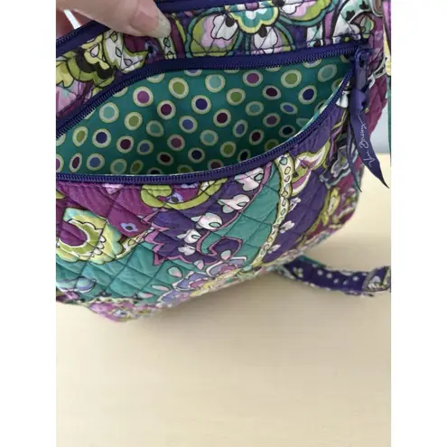 Vera Bradley  Purple Heather Paisley Saddle Crossbody Hipster Bag Purse Quilted