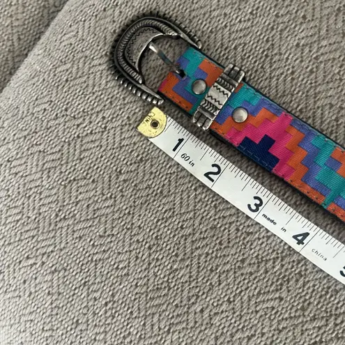 Vintage novo Colorful Striped Women's Belt Pink