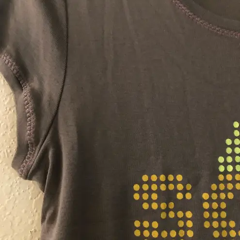 Belgium Xandres Graphic Tee Anis Sole Lily Frutti European Travel Vacation Brown Size L