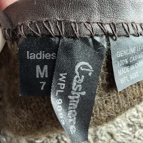 VTG Cashmere WPL 9093 Women's Chocolate Brown Size 7M Leather Gloves Lined