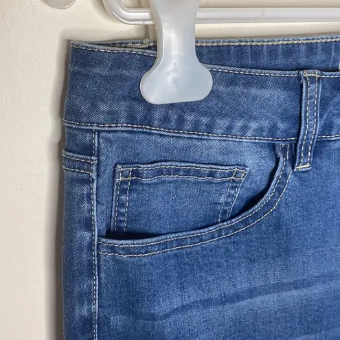 Royalty For Me Jeans raw hem side slit cropped wide leg jeans size 8