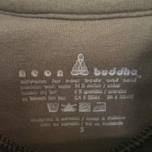 Neon Buddha Sage Green Cotton Stretch Coin Jacket Pockets Comfort Bohemian Small