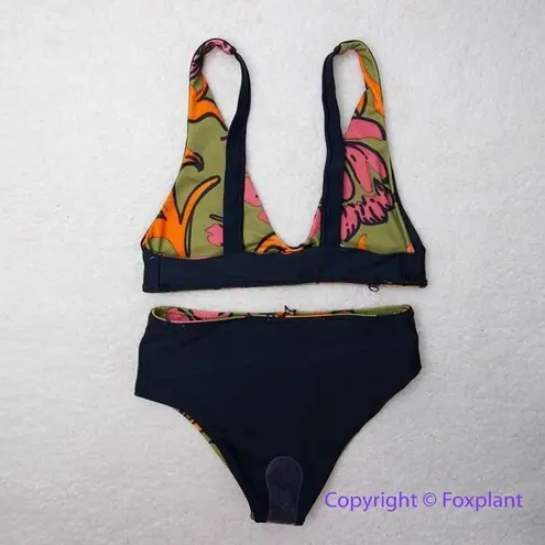 New! Set! Seea Brasilia Reversible Bikini Top and Bottom , Freya, size XS Green