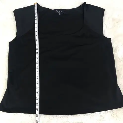 Eloquii  Black Cropped Scoop Neck Tank Top Blouse Classic Office Plus Size 22