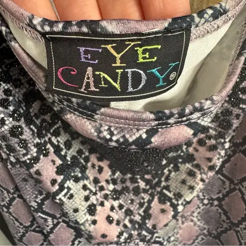 Eye Candy Vintage Y2K Purple Snakeskin Sleeveless Dress Size Medium