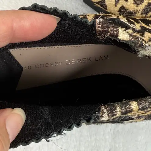 Derek Lam 10 Crosby Alegra Too Leopard Print Calf Hair Ankle Boots Women Size 7