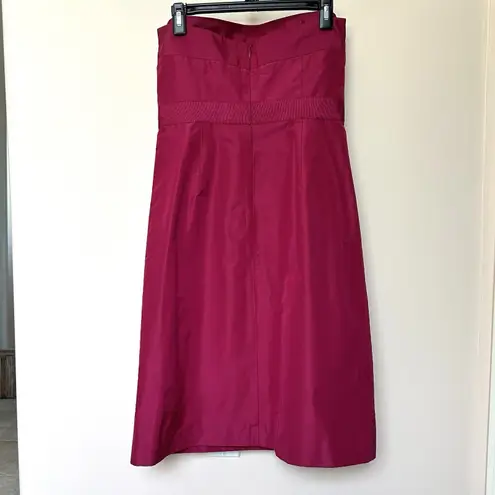 J Crew Formal Dress 8 Strapless Midi Raspberry Bow Event Party Dance