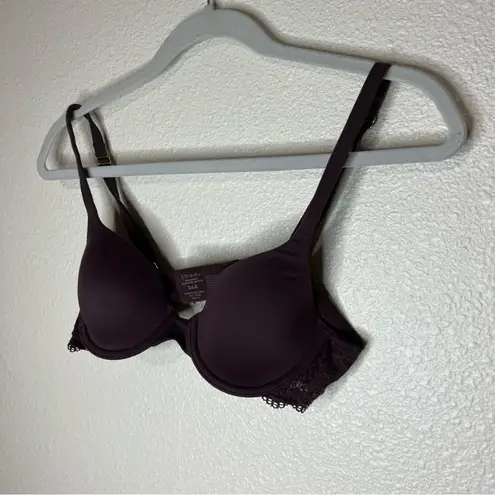 Soma 052101 embraceable enchanting lace demi bra in dark cherry brown 34A
