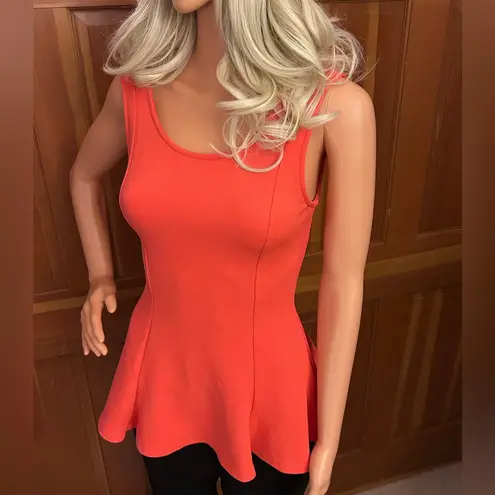 Chetta B Vibrant Coral Peplum Tank