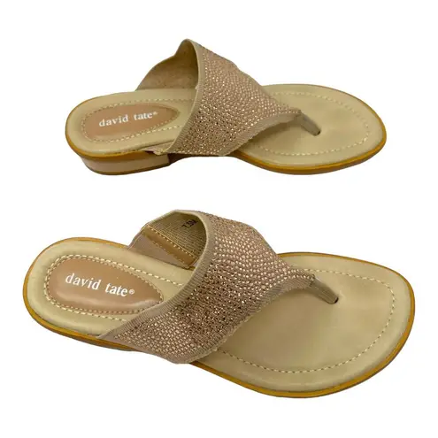 David Tate Pierce Rhinestone Rose Gold Sandal Size 7.5