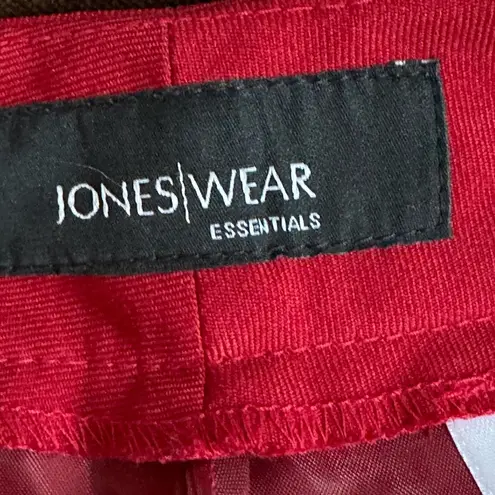 Jones Wear  Essential Red NWT Crease In Front &.Back Wide & Straight  Leg Sz 6