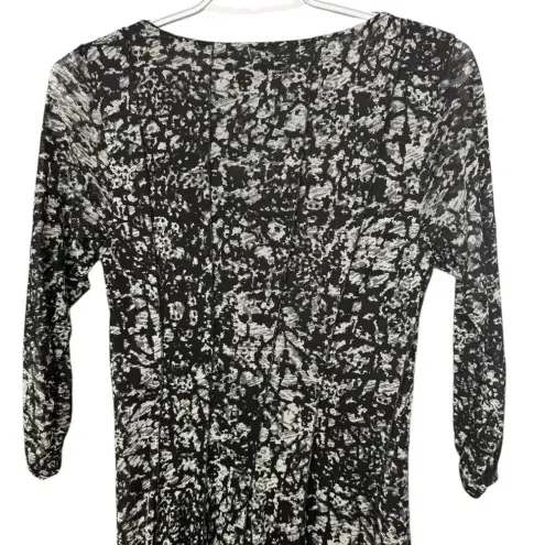 Coldwater Creek  Black & White Longsleeve Sheer Nylon Business Dress‎ Size 6