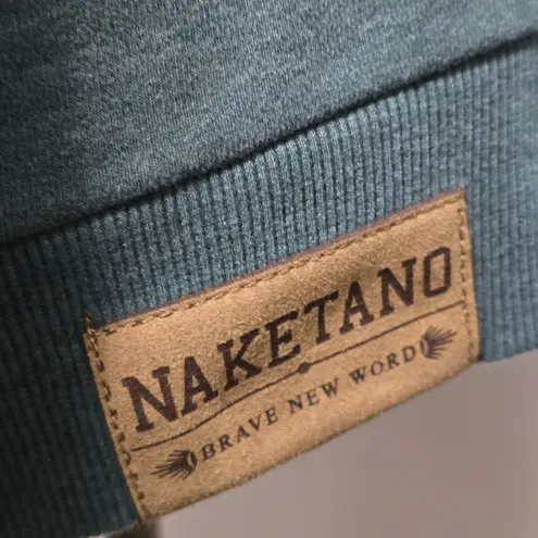 Naketano Darth Green Hoodie Owl Patch Cowl Neck Drawstring Large Sweatshirt