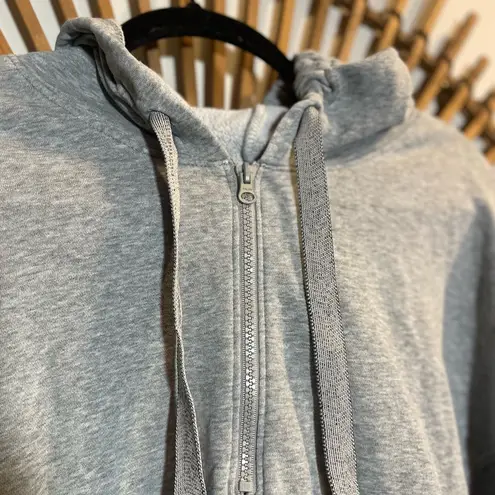 Free People Movement Grey Pullover Quarter Zip Hoodie Sweatshirt Dolman Slv S Gray