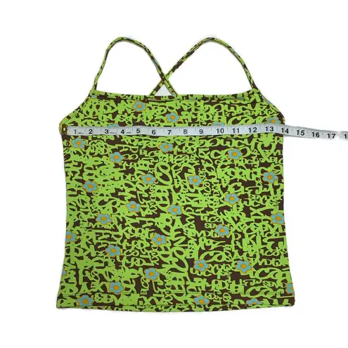 Aquarella Green Graffiti Floral Swim Tank Top Brown