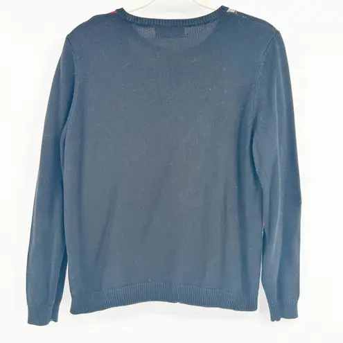 Alfred Dunner Womens Vintage New York Shopping Zip Up Novelty Cardigan Sweater