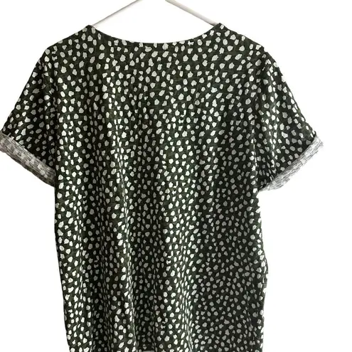 Blair Green and White Polka Dotted Splash Knit Top Size 2XL