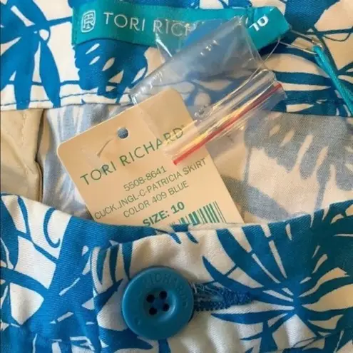 Tori Richard Jungle Patricia Skirt Blue & White Women’s Size 10 New with tags!