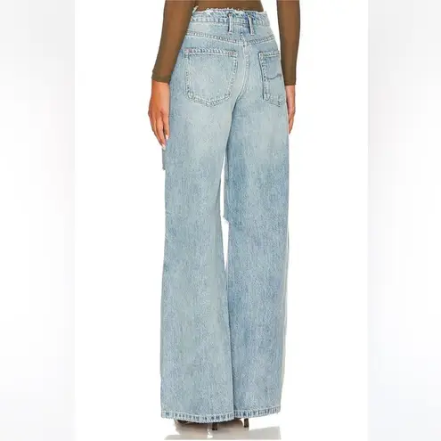 NWT SER.O.YA Fiona Low Rise Wide Leg in Tidal Size 29 Destroyed Distressed Blue