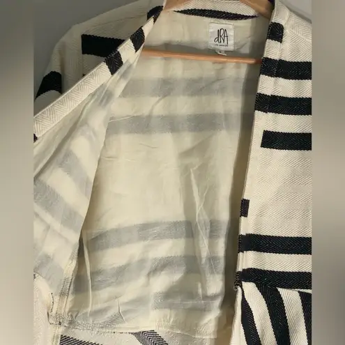 dRA Los Angeles Black White Striped Open Cropped Cardigan Jacket Textured Small